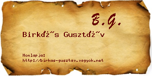 Birkás Gusztáv névjegykártya