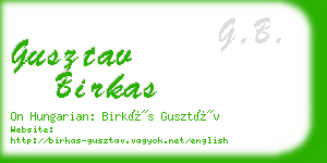 gusztav birkas business card